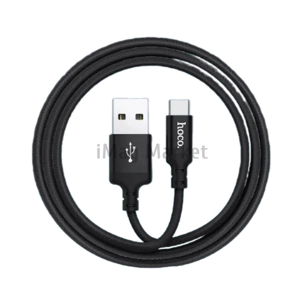 Зарядный кабель Hoco X14, USB-A - Type-C, 2A, 10W, 2 м, черный