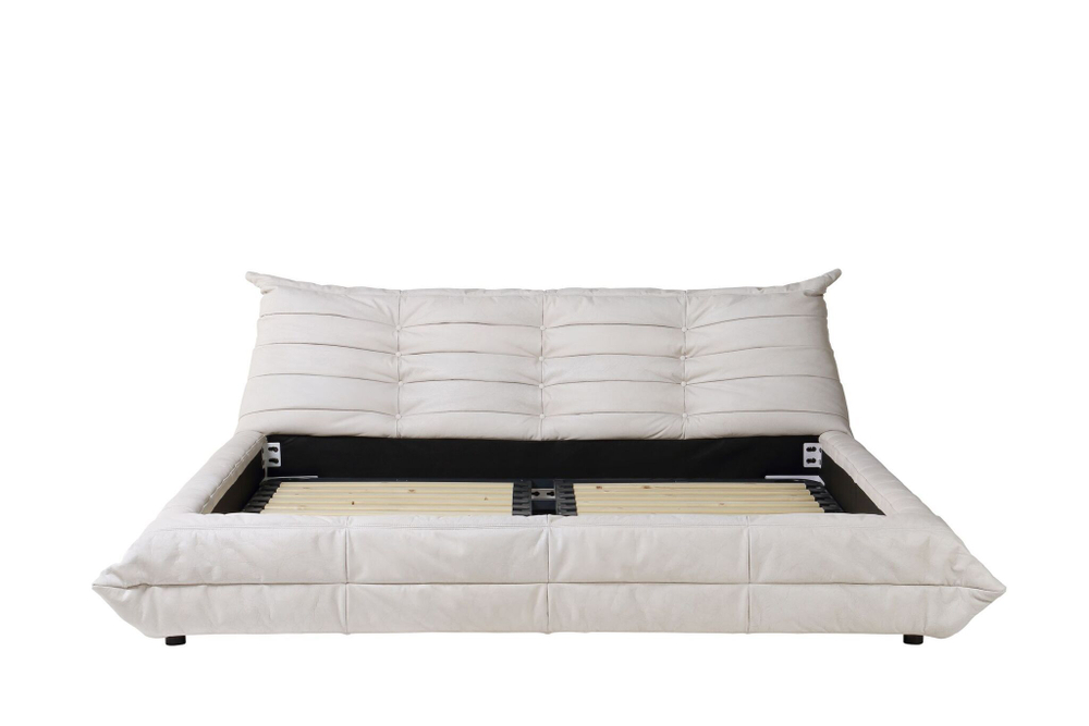 Двуспальная кровать RBD029 New Vintage Ivory leather