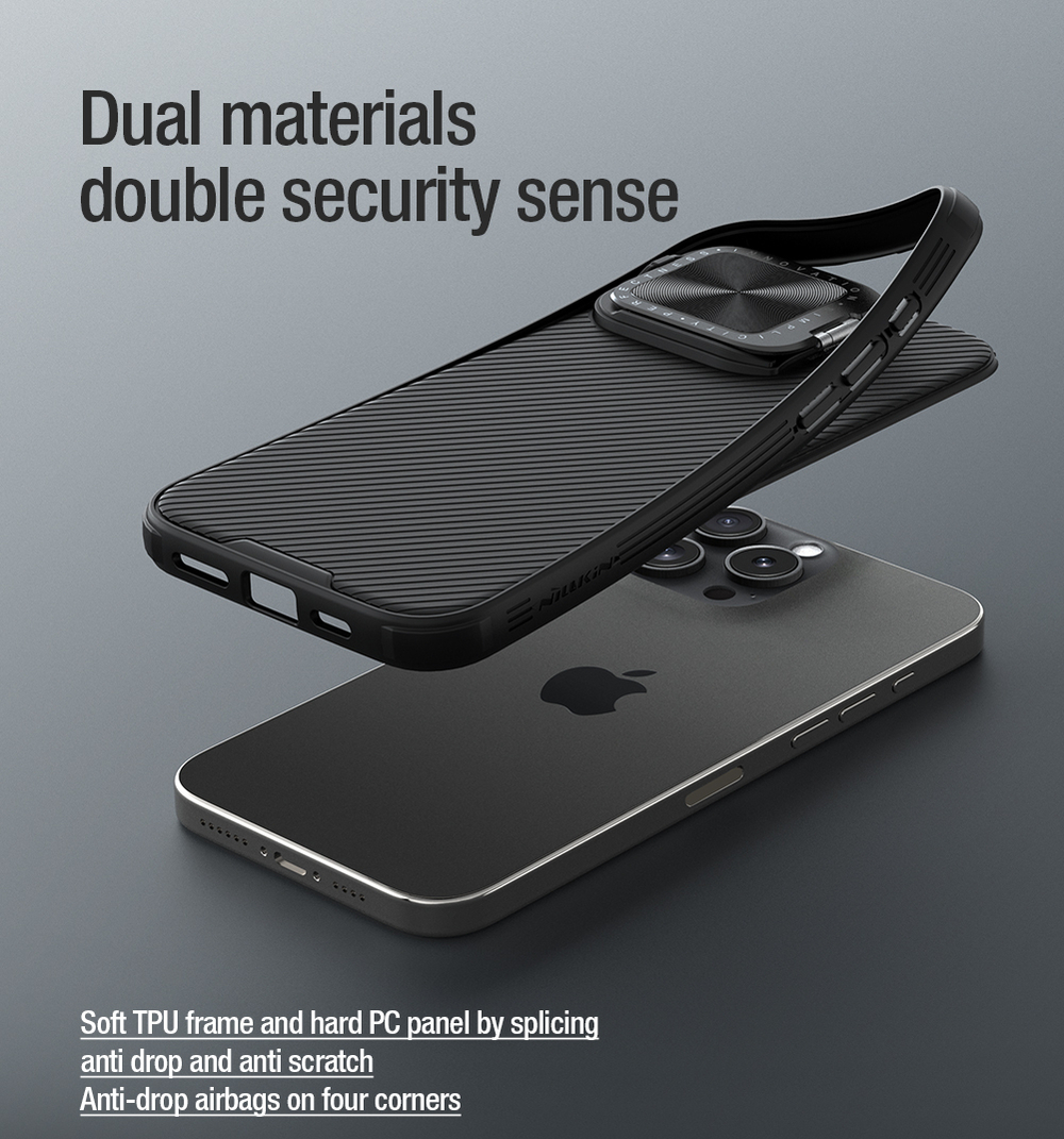 Чехол от Nillkin на iPhone 16 Pro Max с металлической откидной крышкой, серия CamShield Prop Magnetic Case ( с поддержкой беспроводной зарядки MagSafe)