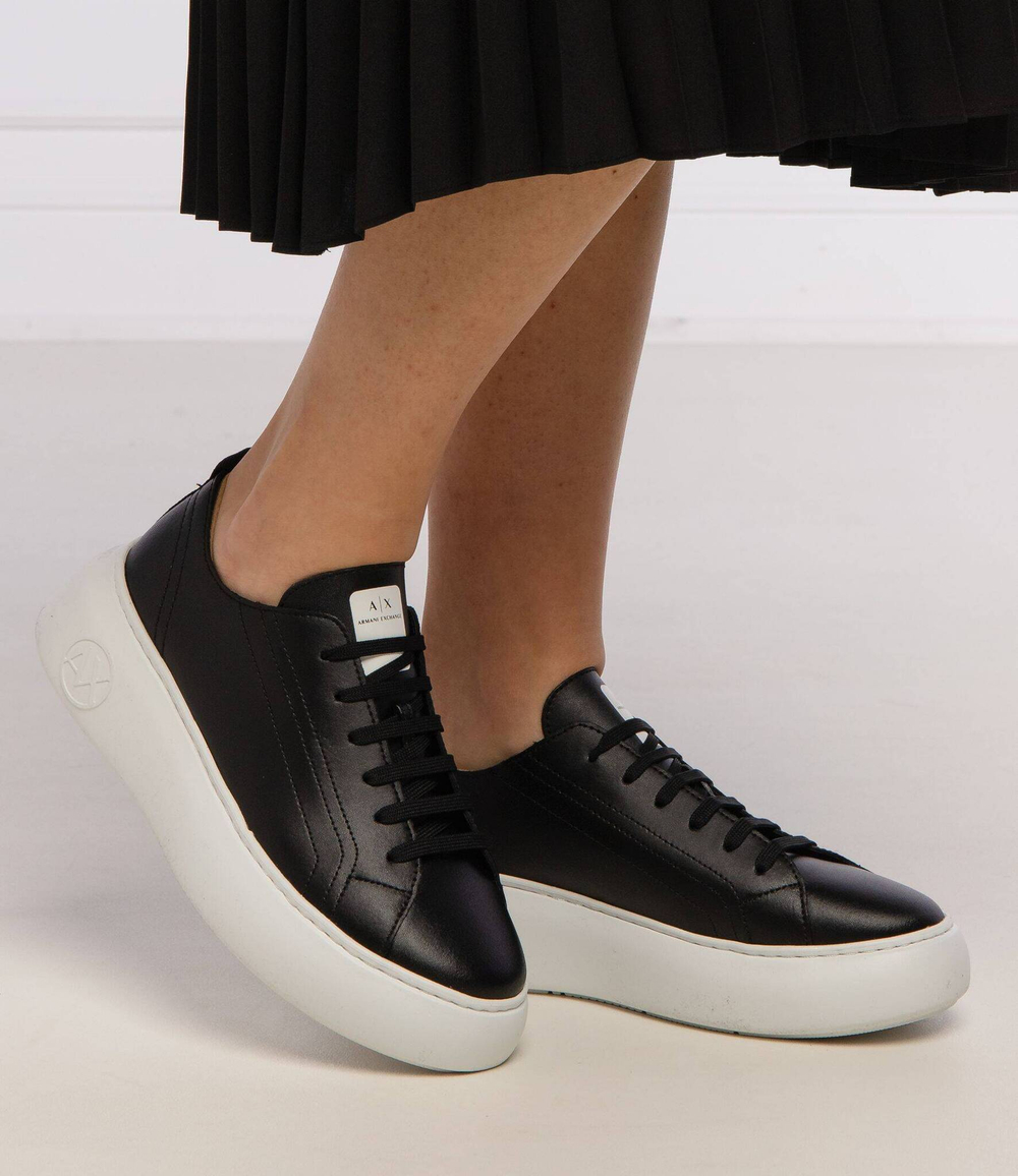 Кожаные кроссовки Armani Exchange - черный(XDX043 XCC64)