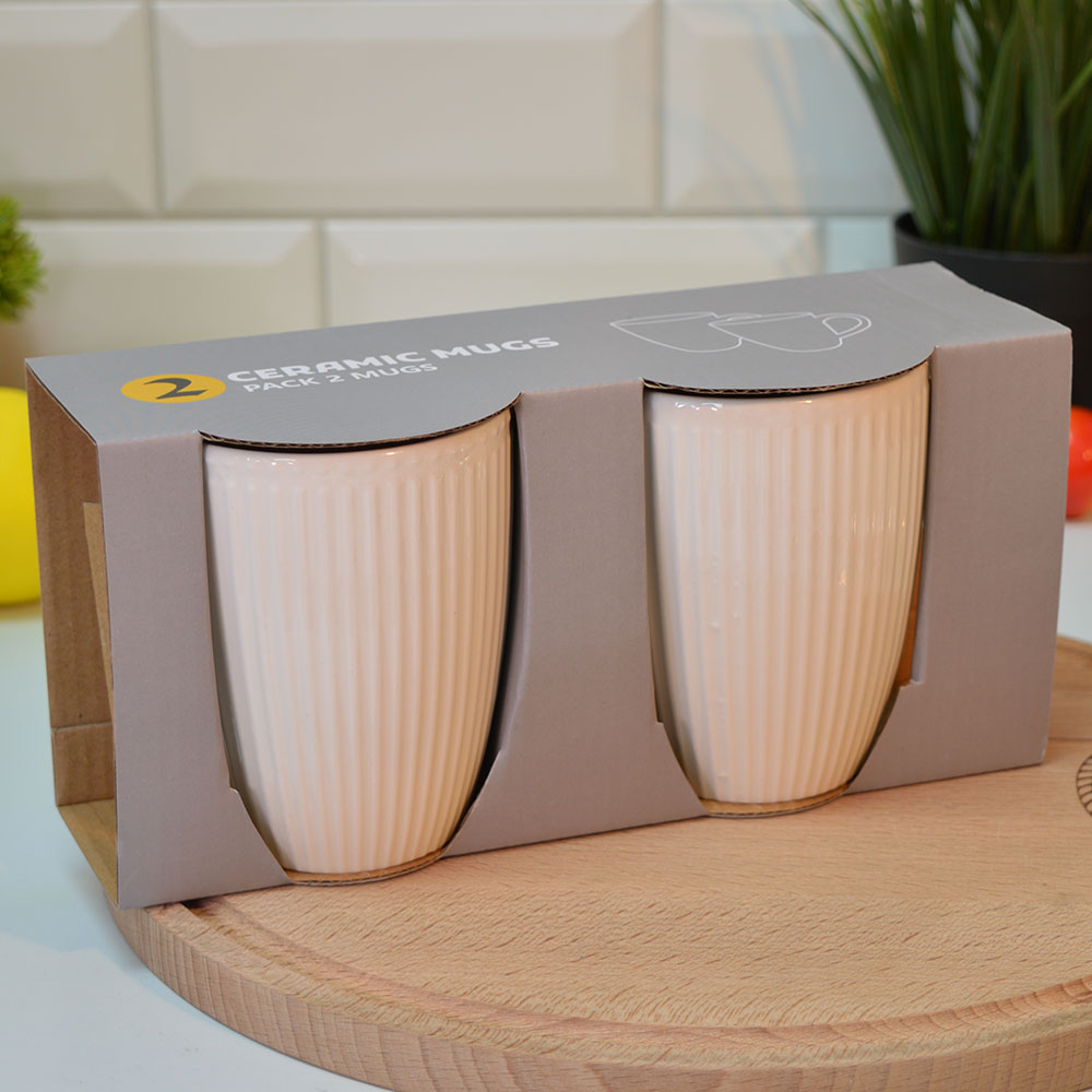 Набор кружек 2шт 360мл Без деколи, 8238