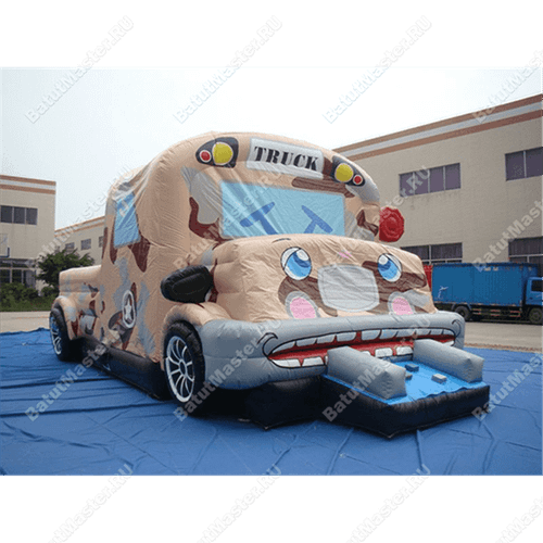 Коммерческий надувной батут "Военный автомобиль"