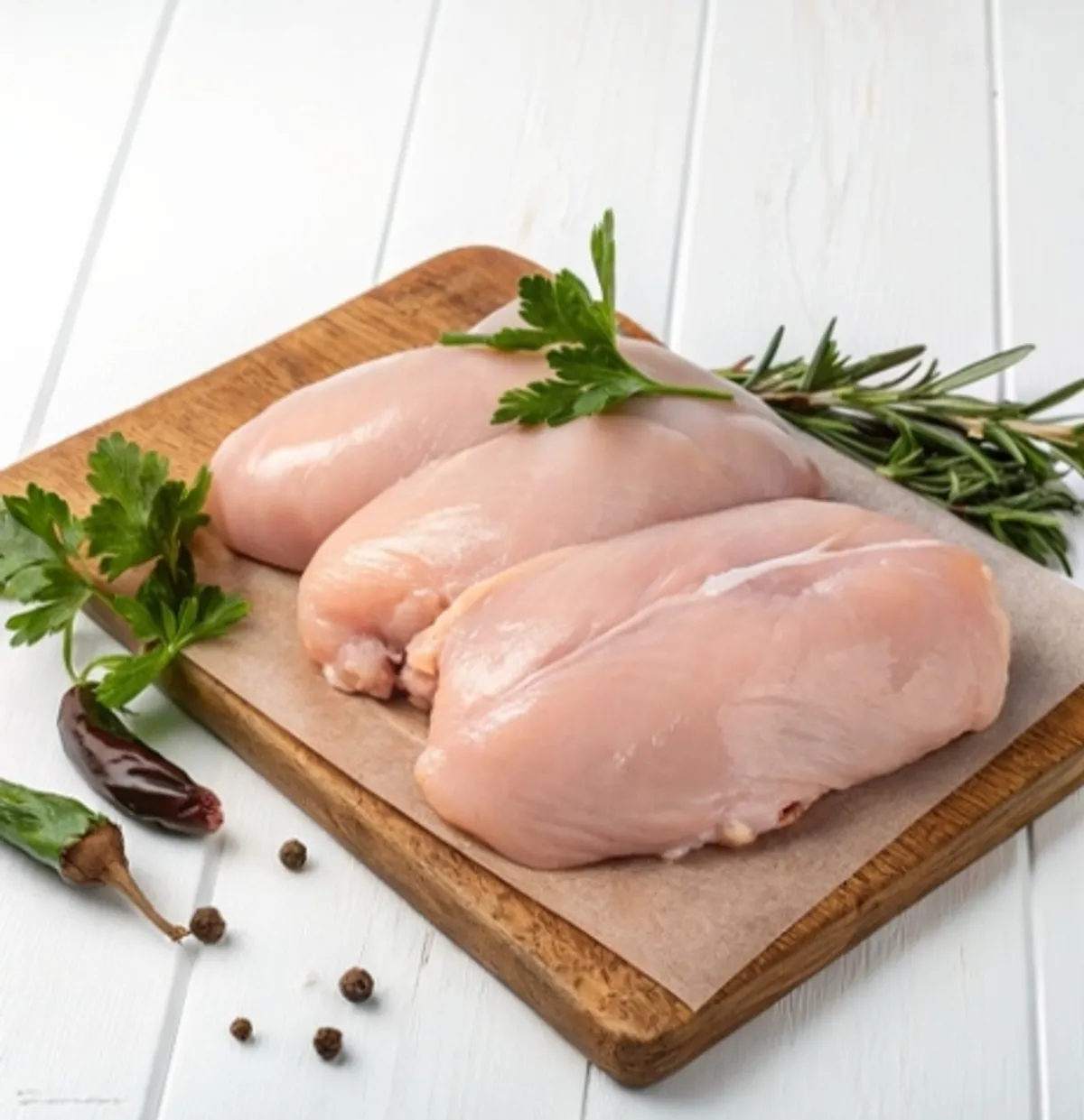 Фотография Филе грудки куриной на кости / 1 кг купить в магазине Афлора