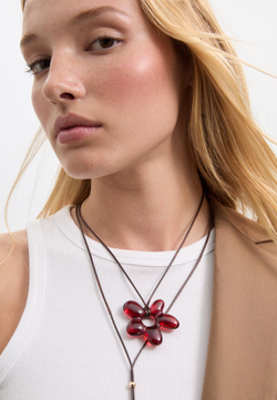 STRADIVARIUS Ожерелье-шнур с подвеской, коричневый