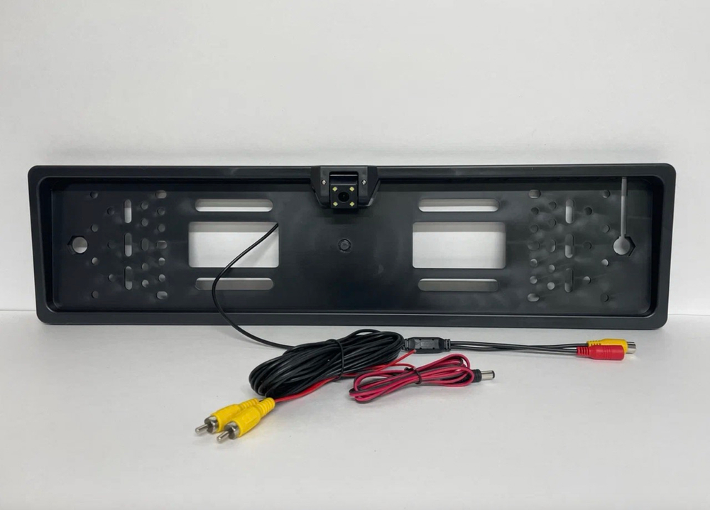 Камера заднего вида в рамке номерного знака, с 4 диодами, 170 градусов, 960x480, черная, № 7360 (1 шт.) -