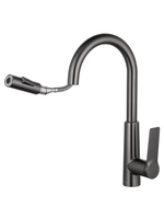 Смеситель для кухни с выдвижным изливом WONZON & WOGHAND, Темный графит (WW-A20782-BGG)