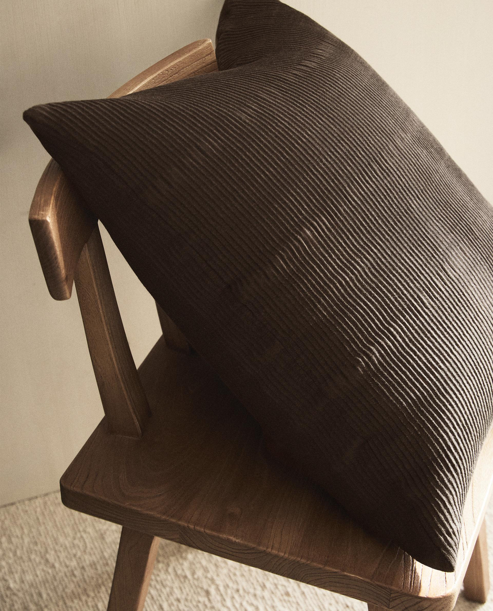 Zara Home наволочка декоративная из хлопка, коричневый, 60x60 см