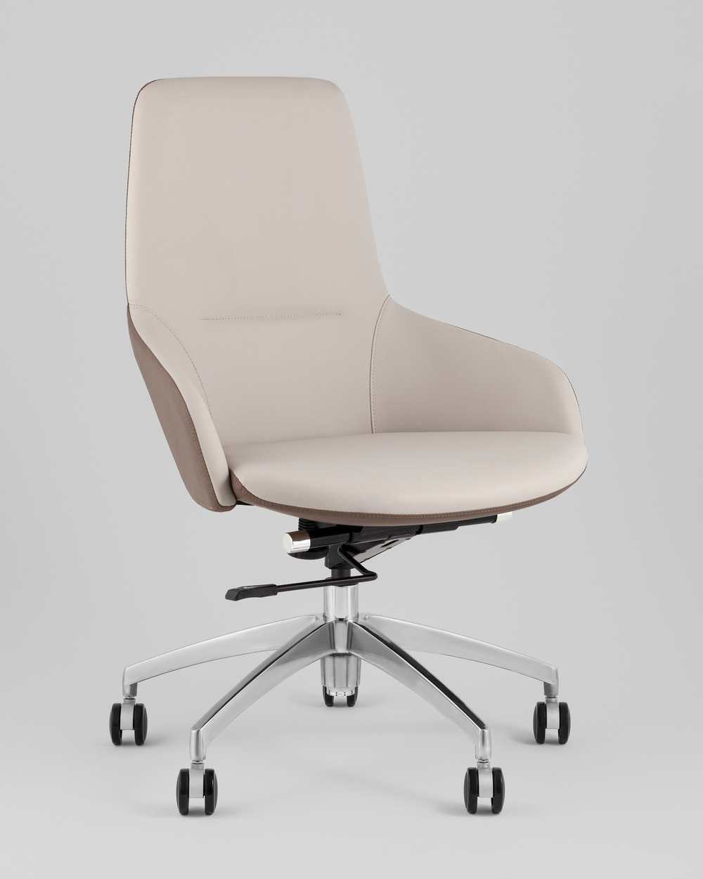 Кресло офисное TopChairs Soulo светло-серый, коричневый