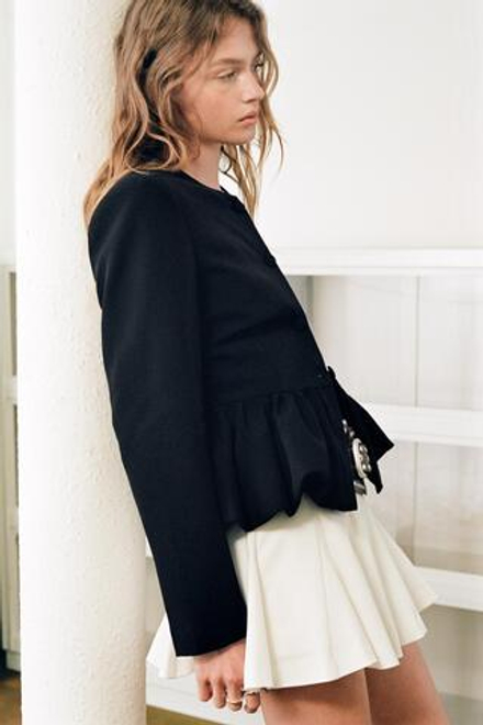 ZARA ЮБКА-ШОРТЫ ОБЪЕМНОГО КРОЯ, ЖЕЛТОВАТО-БЕЛЫЙ