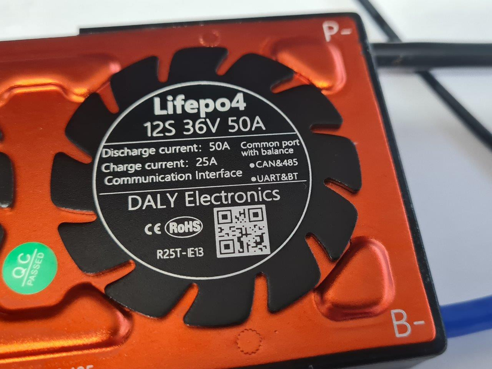 Плата контроля BMS Smart LiFePO4 12S 36V 50A