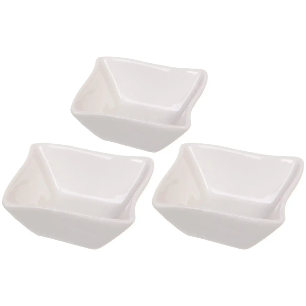 Набор соусников «White magic» 3шт «Квадрат» волна