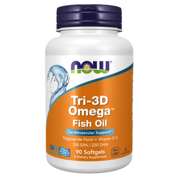 Now Foods Tri-3D Omega + Vitamin D3 90 softgels, Омега -3Д