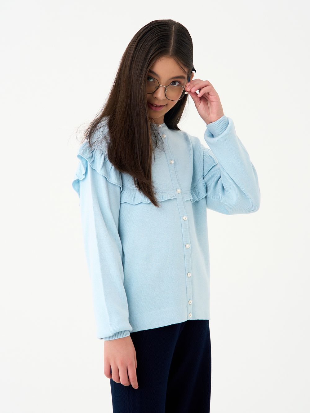 Кардиган для девочки AT1423 голубой