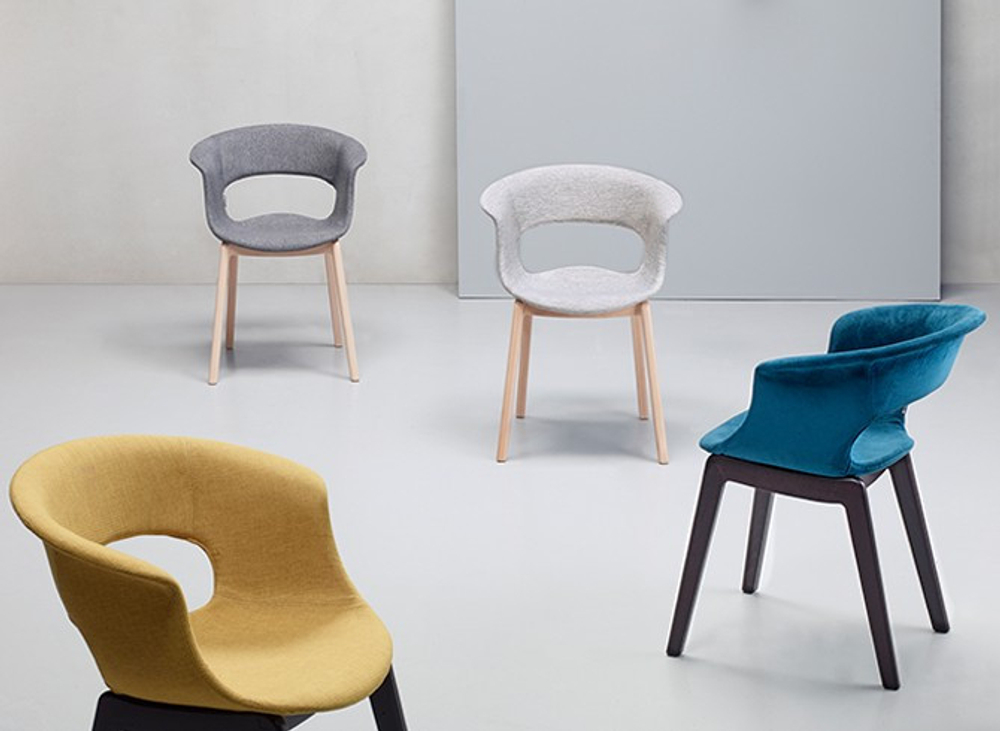 Кресло с обивкой Scab Design Natural Miss B Pop, венге, желтый