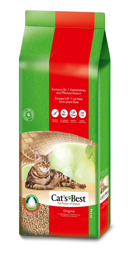 Cat&#39;s Best Original Наполнитель древесный комкующийся 40л*17,2кг