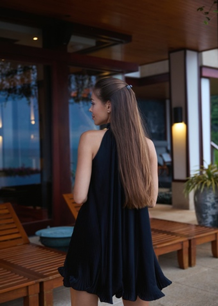 Платье Плиссе Черный