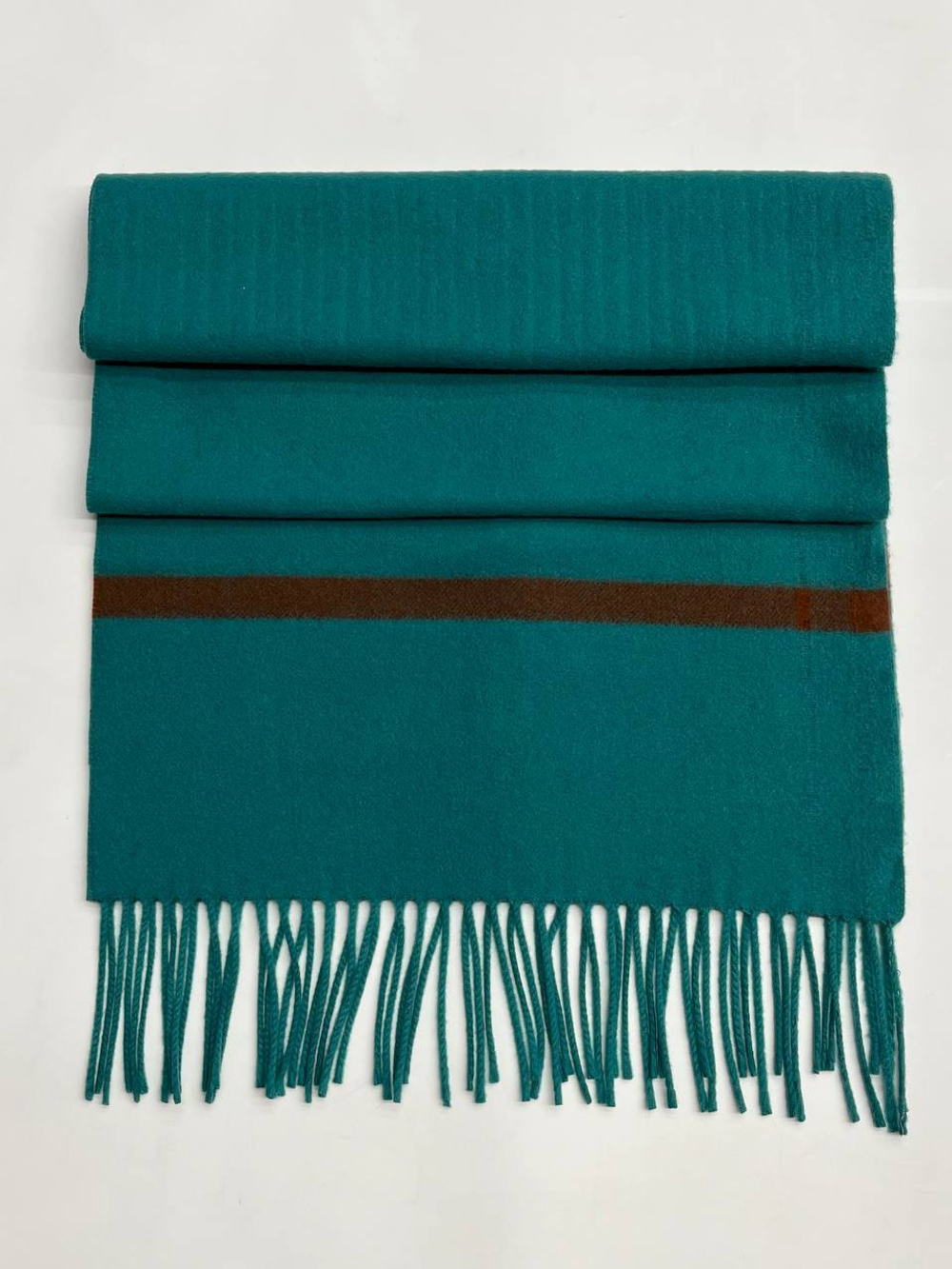 Купон кашемировый Gucci бирюзовый с коричневыми полосками