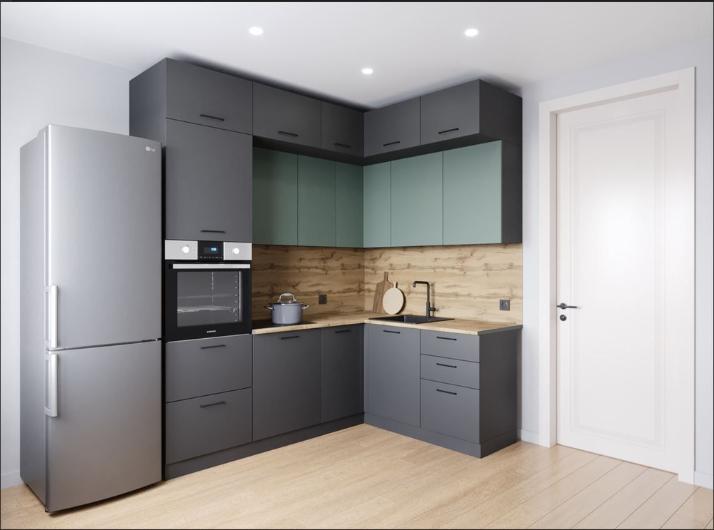 Кухонный гарнитур угловой Изумруд 2200х1700 (38мм)