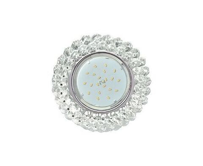 Ecola GX53 H4 св-к Стекло Круг с хрусталиками прозрачный хром 56x120 FW53RYECB