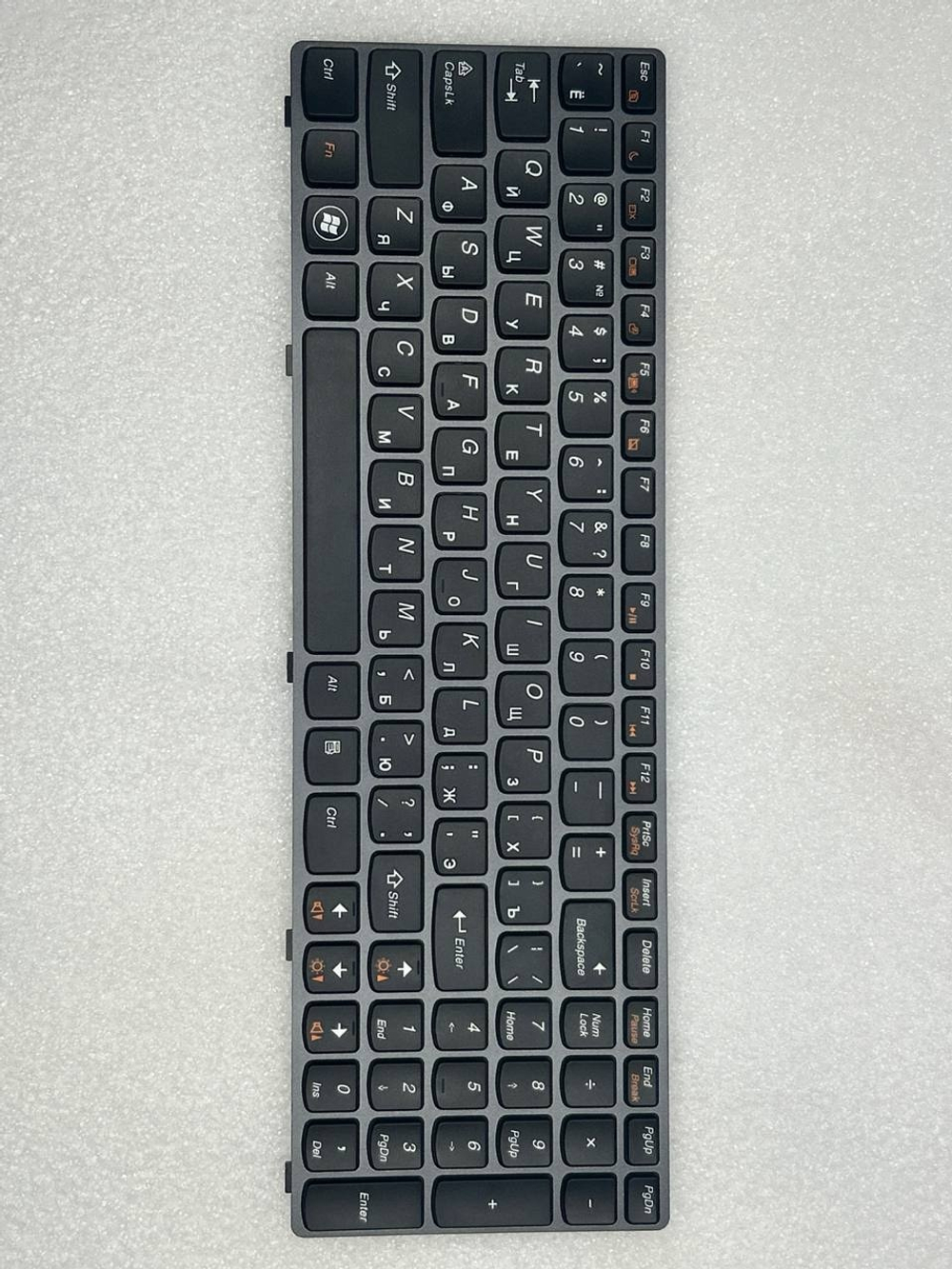 Клавиатура для ноутбука Lenovo B570/B575/G570/G575/V570/Z560/Z565 раскладка - русская, без подсветки, черная (25012459), оригинал