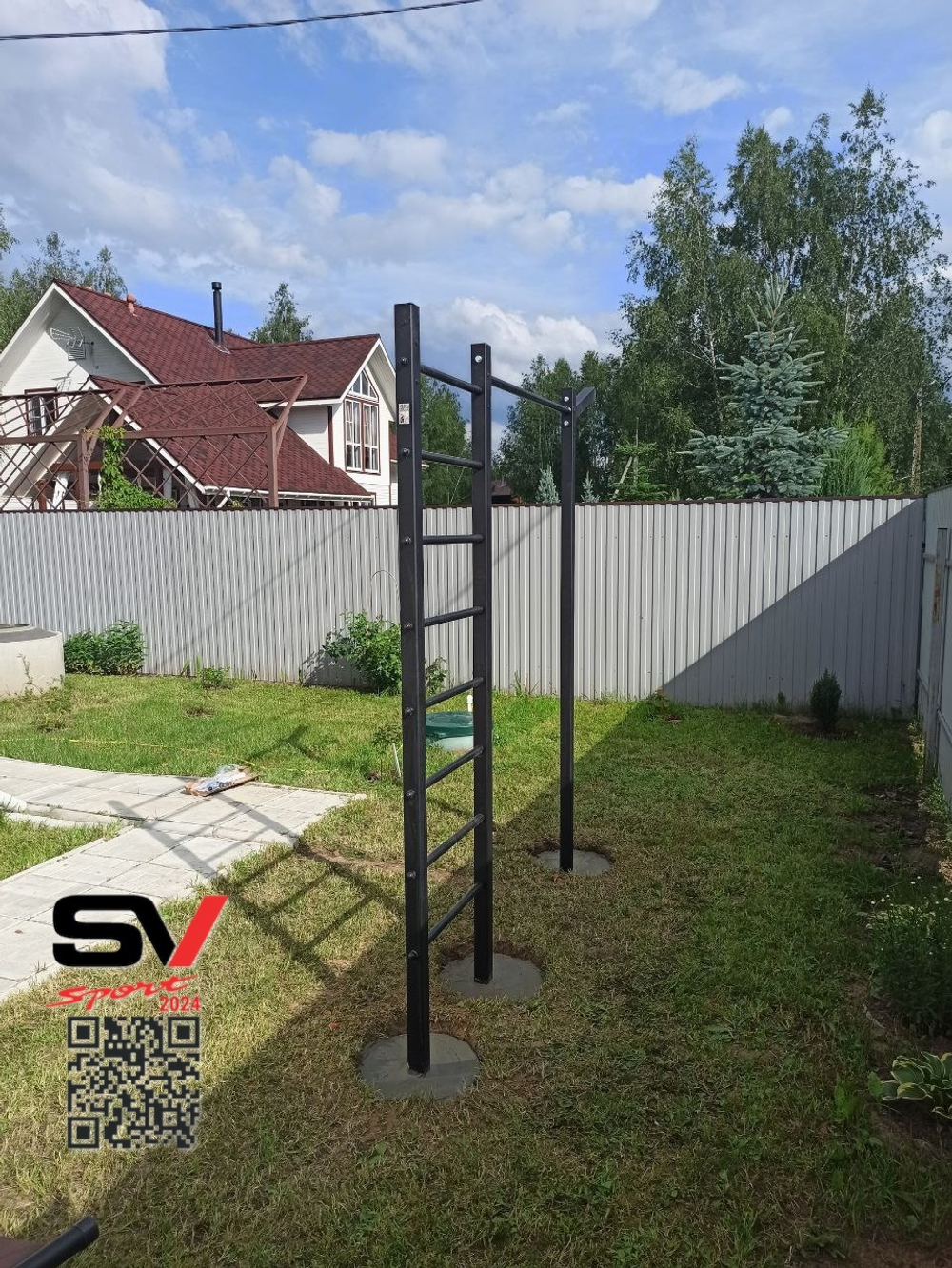 Монтаж уличной шведской стенки Sv Sport (3 вертикальных столба)