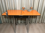 Кухонный раскладной стол с ящиком Glossy Wenge orange