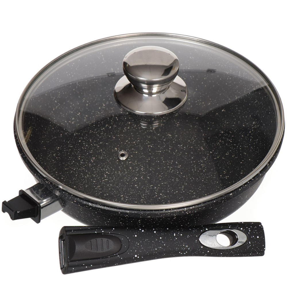 Сковорода алюминий, 24 см, антиприг, Горница, Гранит, с2454аг, с крыш, съем руч