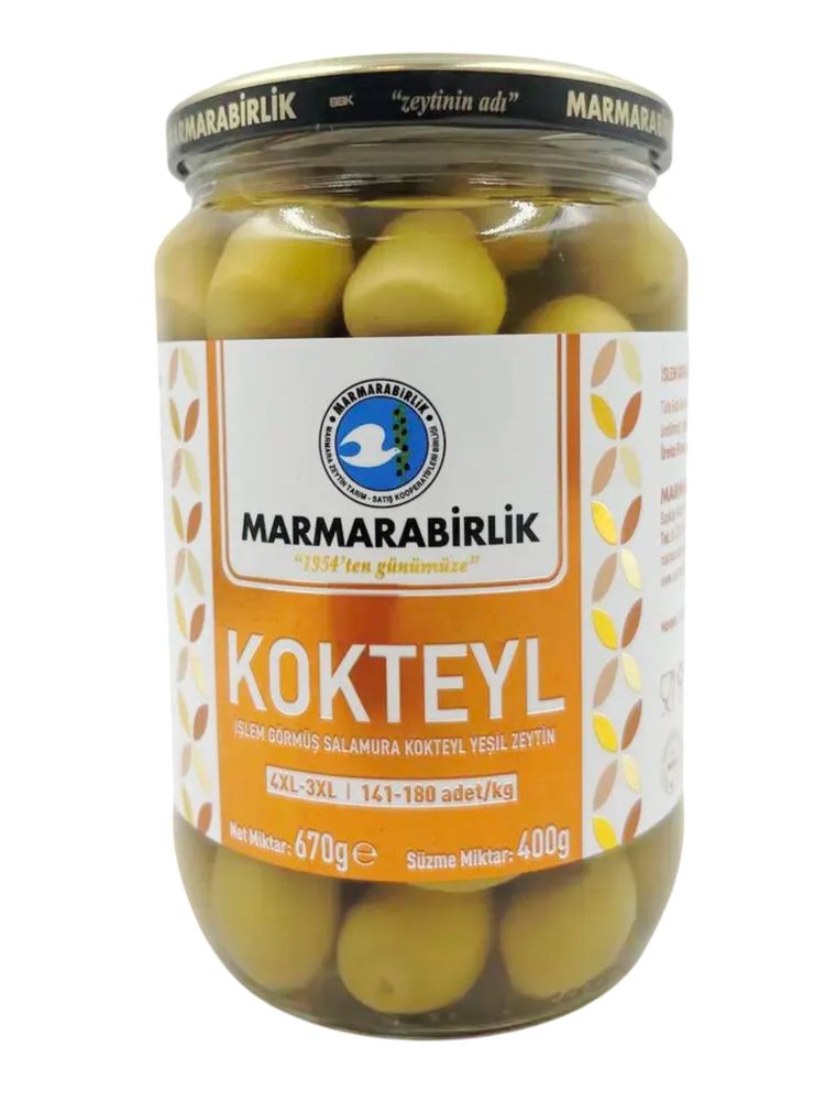 Оливки Marmarabirlik Kokteyl зеленые 4XL 670 г