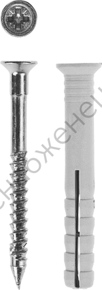 ЗУБР 6 x 40 мм, потайный бортик, дюбель-гвоздь полипропиленовый, 125 шт (4-301345-06-040)