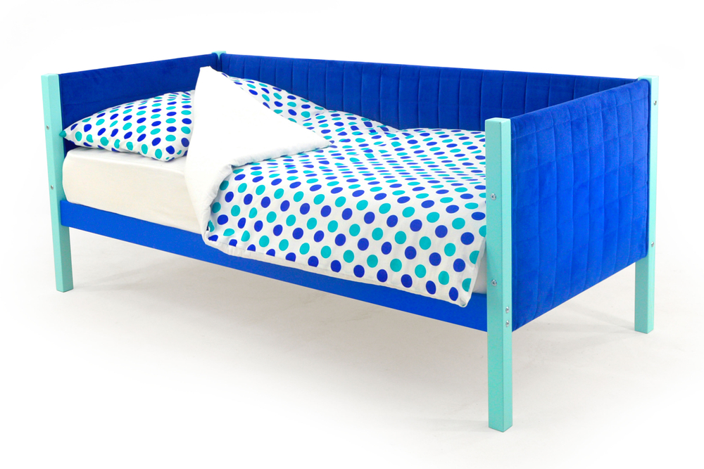 Детская кровать-тахта мягкая Бельмарко Svogen мятно-синий