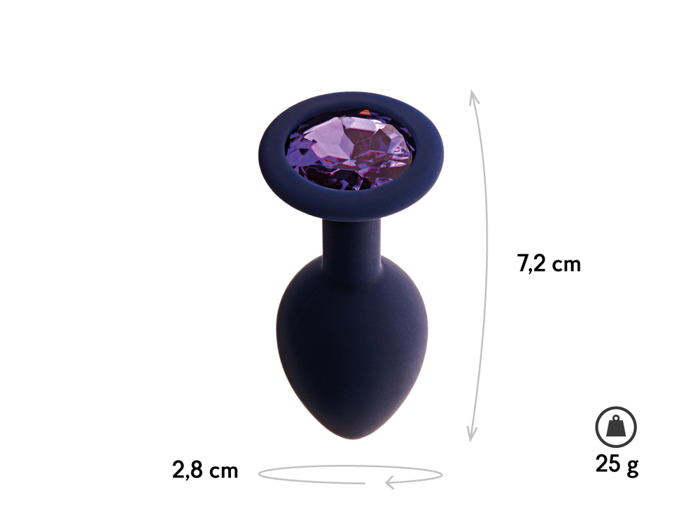 Анальная пробка с кристаллом Gamma, черничный (M)