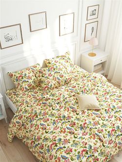 Постельное белье Сказка "Жар-птица" 1,5-сп Наволочка 50х70 см 1 шт Простынь на резинке 90х200 см Пододеяльник 145х215 см, перкаль