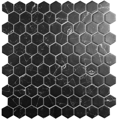 Мозаика Hex Supreme Marquina (на сетке)