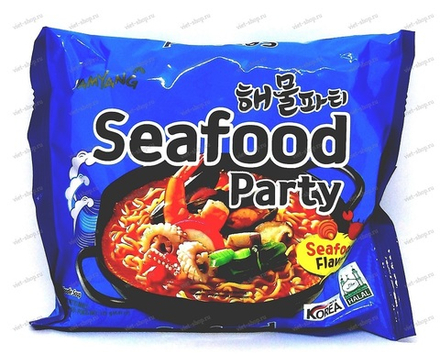 Пшеничная лапша со вкусом морепродуктов, Samyang Seafood party, 125 гр.