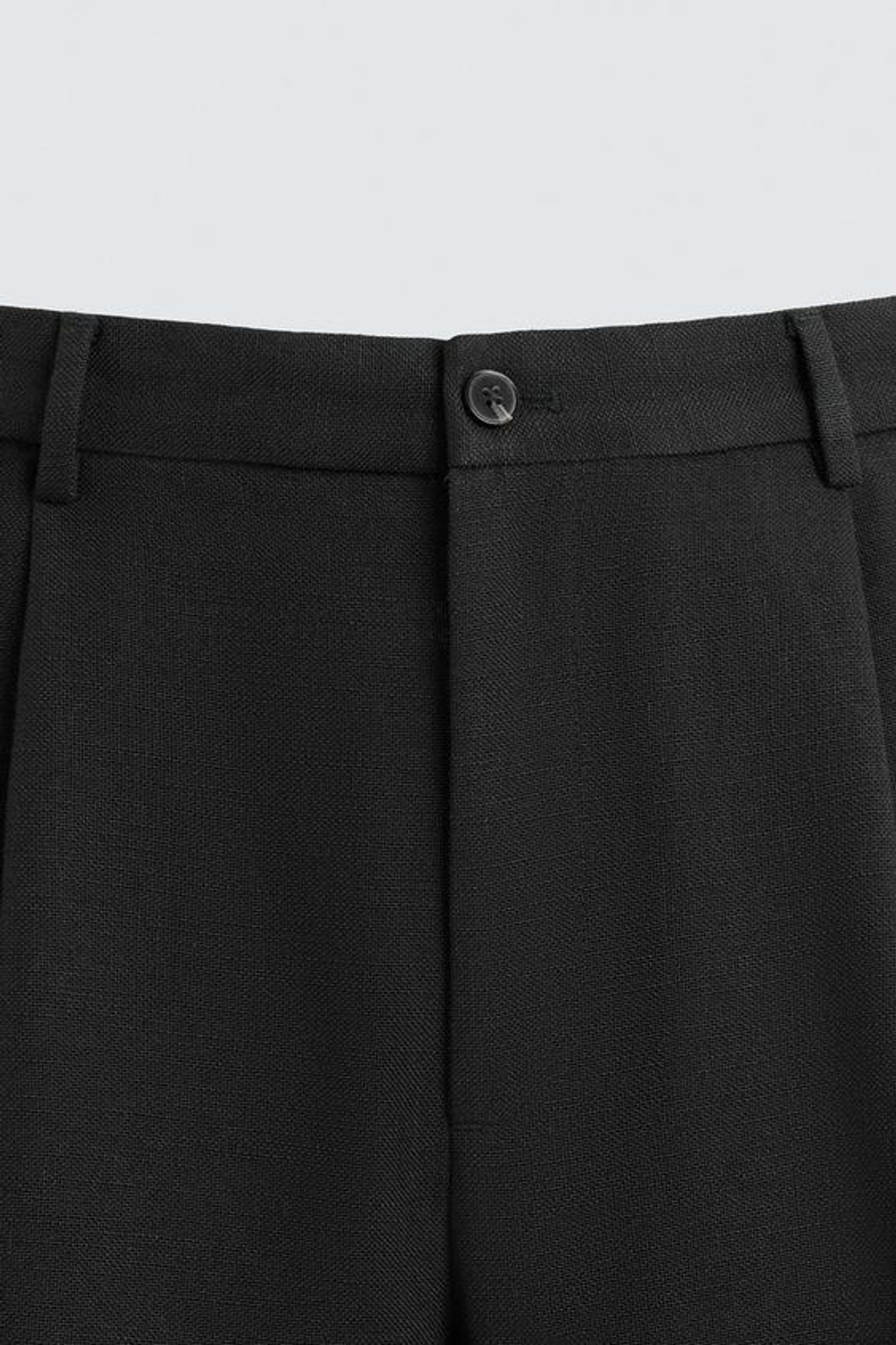 ZARA БРЮКИ RELAXED FIT СО СКЛАДКАМИ, ЧЕРНЫЙ