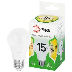 Лампа светодиодная ЭРА GREEN LINE LED A60-15W-830-E27 GL 15Вт груша теплый свет E27 | Лампы cветодиодные Груша (A)