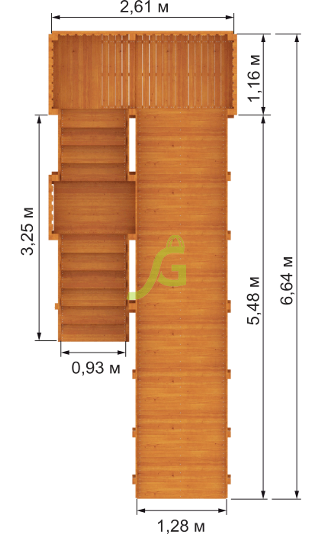 Детская деревянная зимняя горка