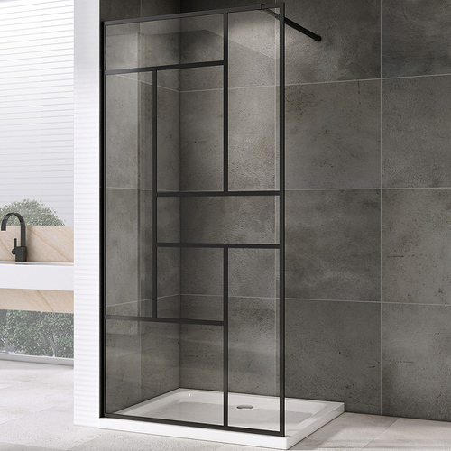 Душевая перегородка Abber Immer Offen 90 AG63090B профиль Черный стекло прозрачное