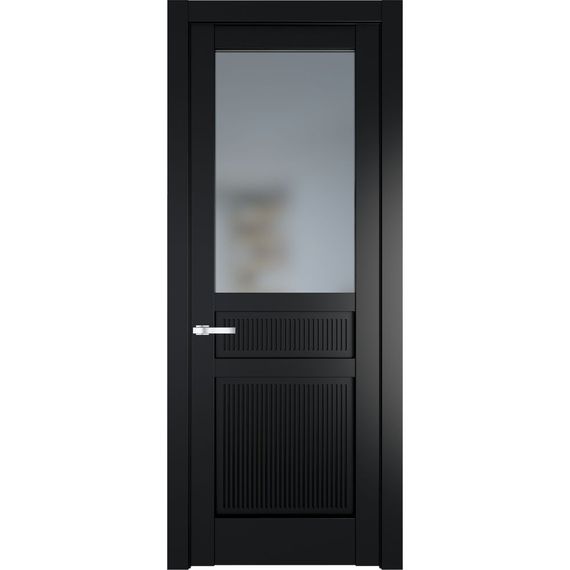 Межкомнатная дверь эмаль Profil Doors 2.3.2PM блэк остеклённая