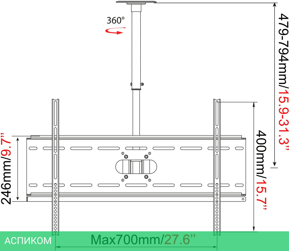 Кронштейн Cactus CS-CP04-R черный