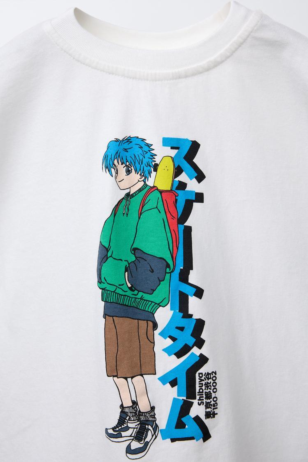 ZARA ФУТБОЛКА С ПРИНТОМ, ЖЕЛТОВАТО-БЕЛЫЙ