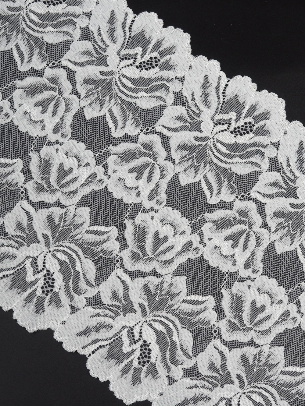 Эластичное кружево теплое белое ширина 22 см