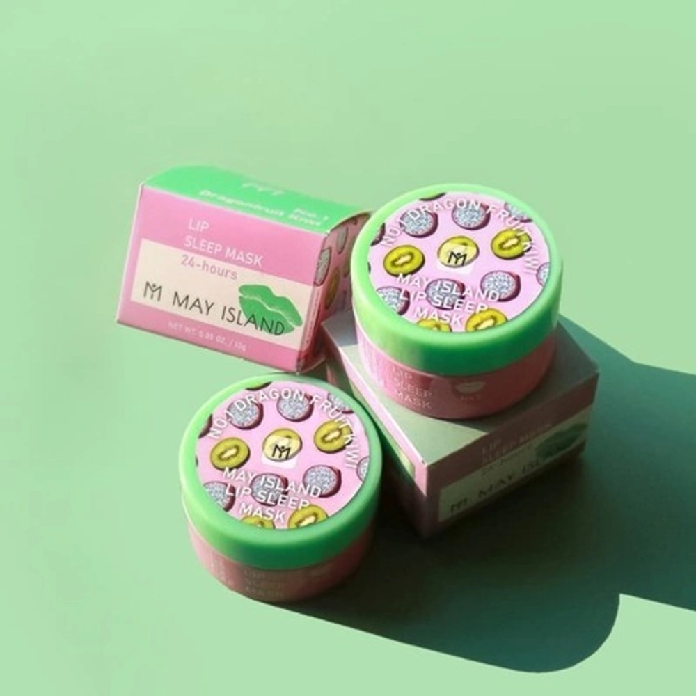 Ночная маска для губ с ароматом киви May Island Lip Sleep Mask Dragonfruit Kiwi 10g