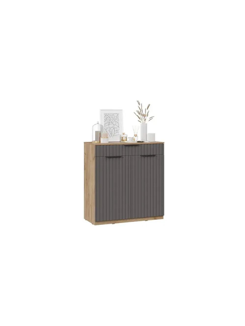 Прихожая с зеркалом Дуб Крафт золотой 145х43х195