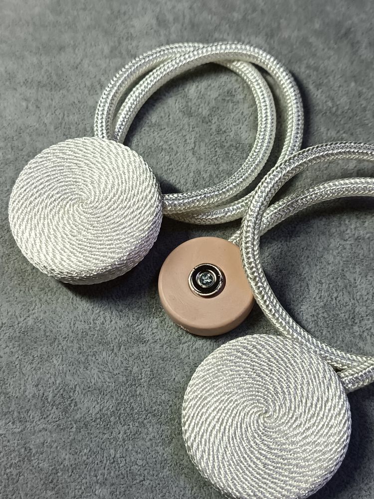 Подхваты для штор, L 7 см, Ø шнура 6 мм, Ø застежки 5 см