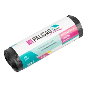 Пакеты для мусора 120 л x 10 шт. серые, Home// Palisad