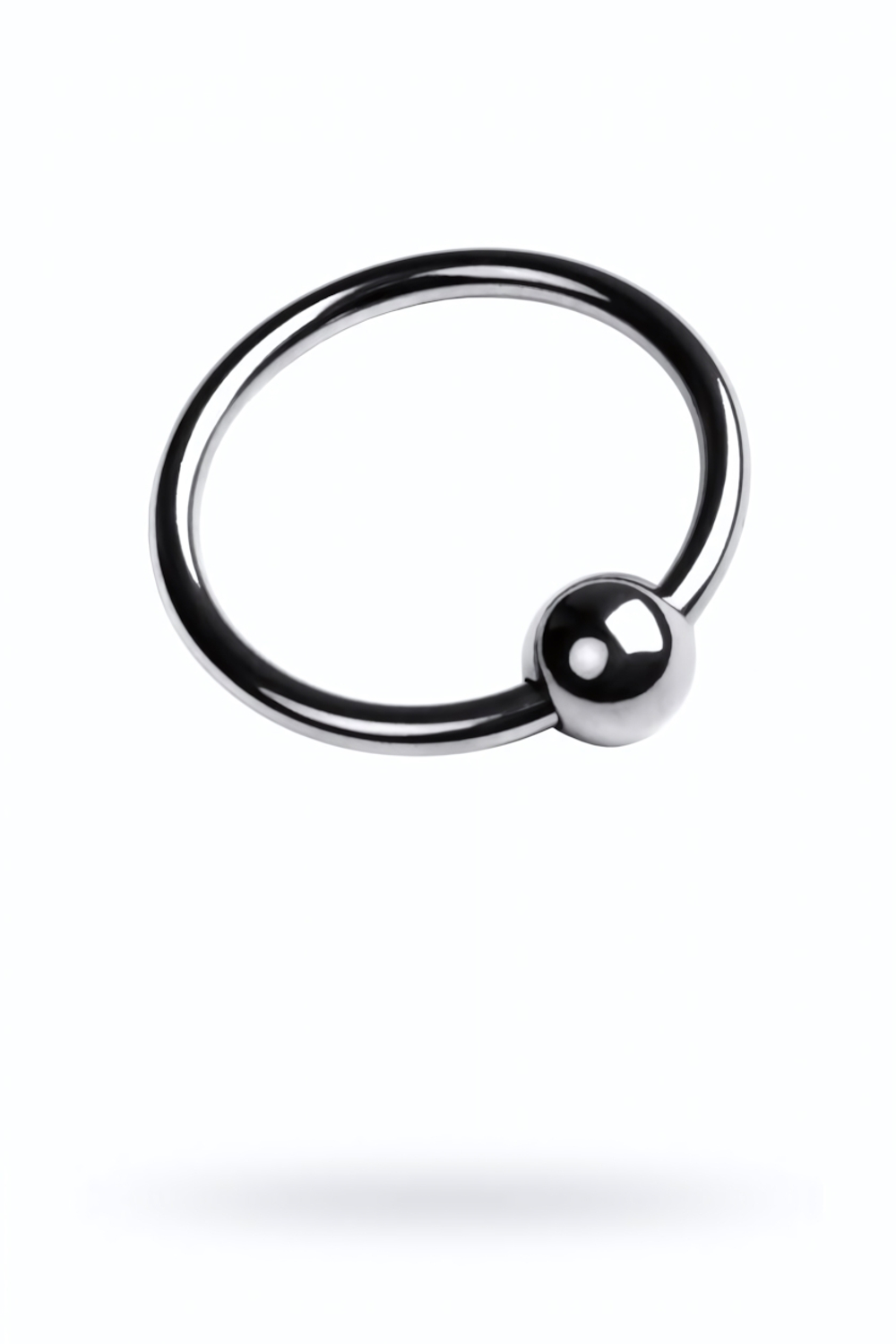 Кольцо на головку пениса с шариком Toyfa Metal серебристое S