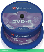 DVD+R диск Verbatim 4.7Gb 16x DLP Matt Silver CakeBox 50шт (43550)