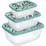 Набор контейнеров для продуктов 3 шт (0,5л+0,85л+1,5л) зеленый
