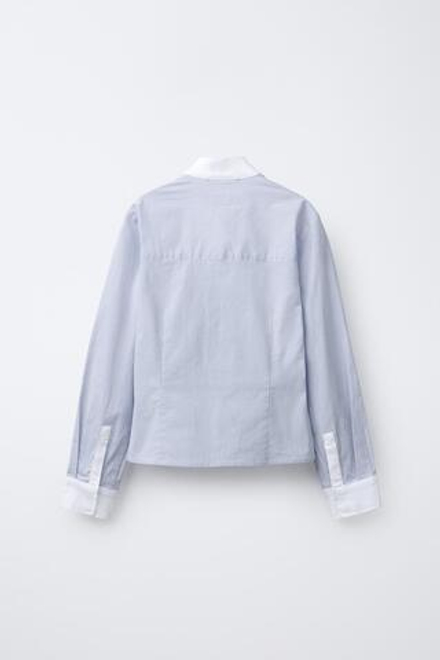 ZARA РУБАШКА В ПОЛОСКУ ДЛЯ ВЕРХОВОЙ ЕЗДЫ, СИНИЙ/БЕЛЫЙ